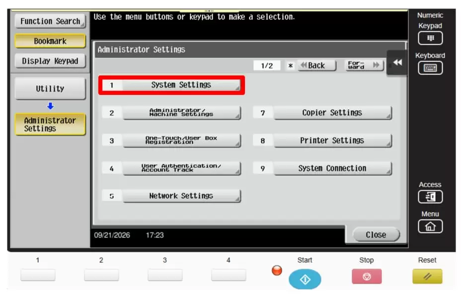 8-series-admin-mode-system-settings
